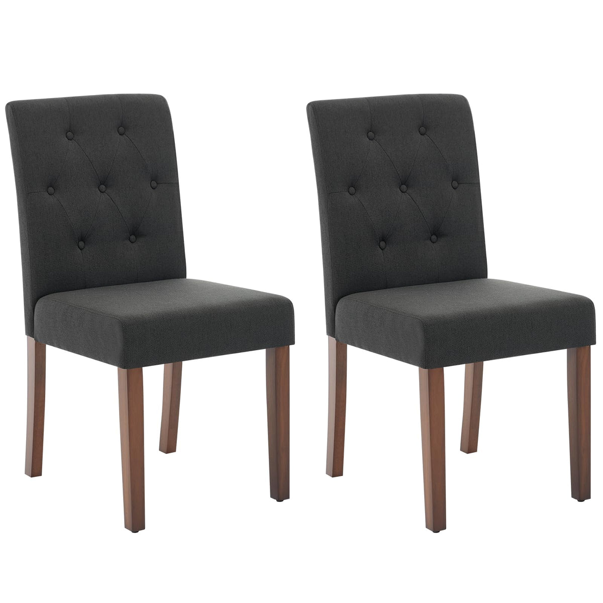 Garvee Ensemble de 2 chaises de salle à manger rembourrées, Design Parsons moderne, lin doux, pieds en bois robustes, confort ergonomique, légères