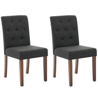Garvee Ensemble de 2 chaises de salle à manger rembourrées, Design Parsons moderne, lin doux, pieds en bois robustes, confort ergonomique, légères