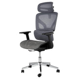 Chaise de bureau ergonomique Garvee avec tissu mesh respirant, accoudoirs 3D, hauteur d'assise réglable, repose-pieds en acier, inclinaison à 135°, grise, idéale pour le bureau et le gaming. - rouge