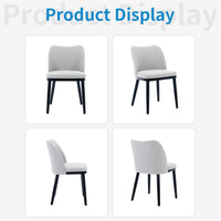 Ensemble de 2 chaises de salle à manger Garvee, revêtues de tissu avec pieds en bois, ergonomiques, modernes, grises, pour cuisine et café