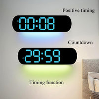 Horloge murale numérique LED Garvee 35 cm, grand écran, 9 niveaux de luminosité, affichage de la température, fonction mémoire, bleue, pour la cuisine et le bureau