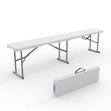 Garvee banc pliant portable de 1,8 m en plastique PEHD résistant aux intempéries, stable et pliable avec poignée pour pique-nique, camping et sports de plein air