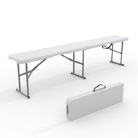 Garvee banc pliant portable de 1,8 m en plastique PEHD résistant aux intempéries, stable et pliable avec poignée pour pique-nique, camping et sports de plein air