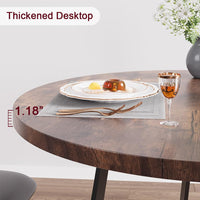 Ensemble table et chaises rondes Garvee pour 2 personnes, en MDF et métal, style rétro marron, gain de place idéal pour les petits appartements.