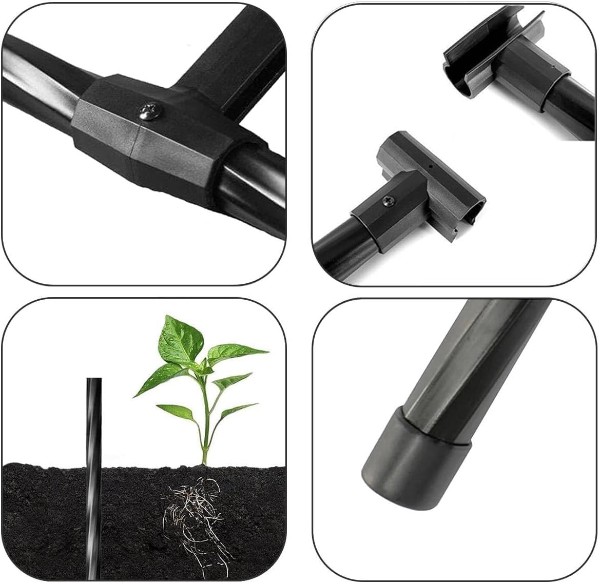 Garvee Arche de jardin en acier noir robuste, treillis pour plantes grimpantes, mariage, fête, décoration extérieure, pelouse, terrasse et allée