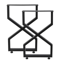Pieds de table en métal Garvee 28 po x 17,7 po, robustes, style industriel rustique, en fer forgé, réglables, noirs
