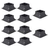 Garvee Set De 4 Ancrages En Acier Pour Poteaux - Acier 2mm - Anti-Rouille - Pour Pergolas, Clôtures, Terrasses - Double Renfort - Pulvérisé - 