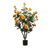 Camélia artificiel Garvee, 1 pièce, 1 m (3,28 pi), fleurs réalistes, résistant aux UV, entretien facile, pour une utilisation intérieure et extérieure, vert