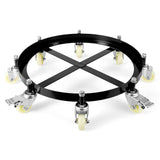 Garvee chariot pour fût 208 L, capacité 907 kg, roues pivotantes 360°, freins, acier galvanisé, entrepôt, durable, facile à manœuvrer