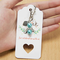Porte-clés Garvee 48 Ange Gardien avec pochette en organza, pendentifs en perle rose pour mariage, baptême, Noël, anniversaire