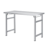 Garvee Table pliable en acier inoxydable 152, 4 × 61 cm, charge 272 kg, surface hygiénique, pieds réglables, cuisine, atelier, restaurant - 