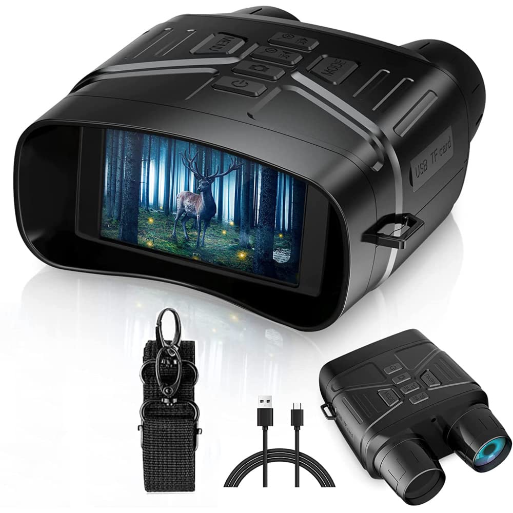 Jumelles Garvee NV4000 4K HD avec écran 3 pouces, vision nocturne infrarouge, caméra 36 MP, enregistrement vidéo en extérieur et batterie au lithium.