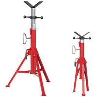Support de tuyau Garvee à tête en V, capacité de charge de 1134 kg, réglable, acier de 51 à 94 cm, pliable, pour tuyaux de 12,7 à 305 mm, atelier et réparation