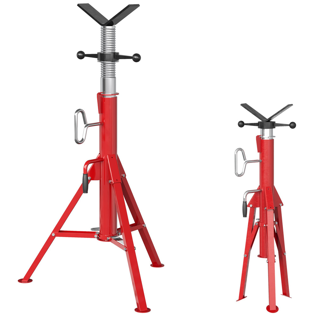 Garvee Support de tuyau à tête en V, charge 1134 kg, réglable, acier de 71 à 132 cm, pliable, pour tuyaux de 12,7 à 305 mm