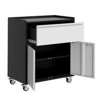 Armoire à outils roulante Garvee pour garage, en métal robuste, avec étagère réglable, verrouillable et 4 roues. Idéale pour l'atelier et le bureau.