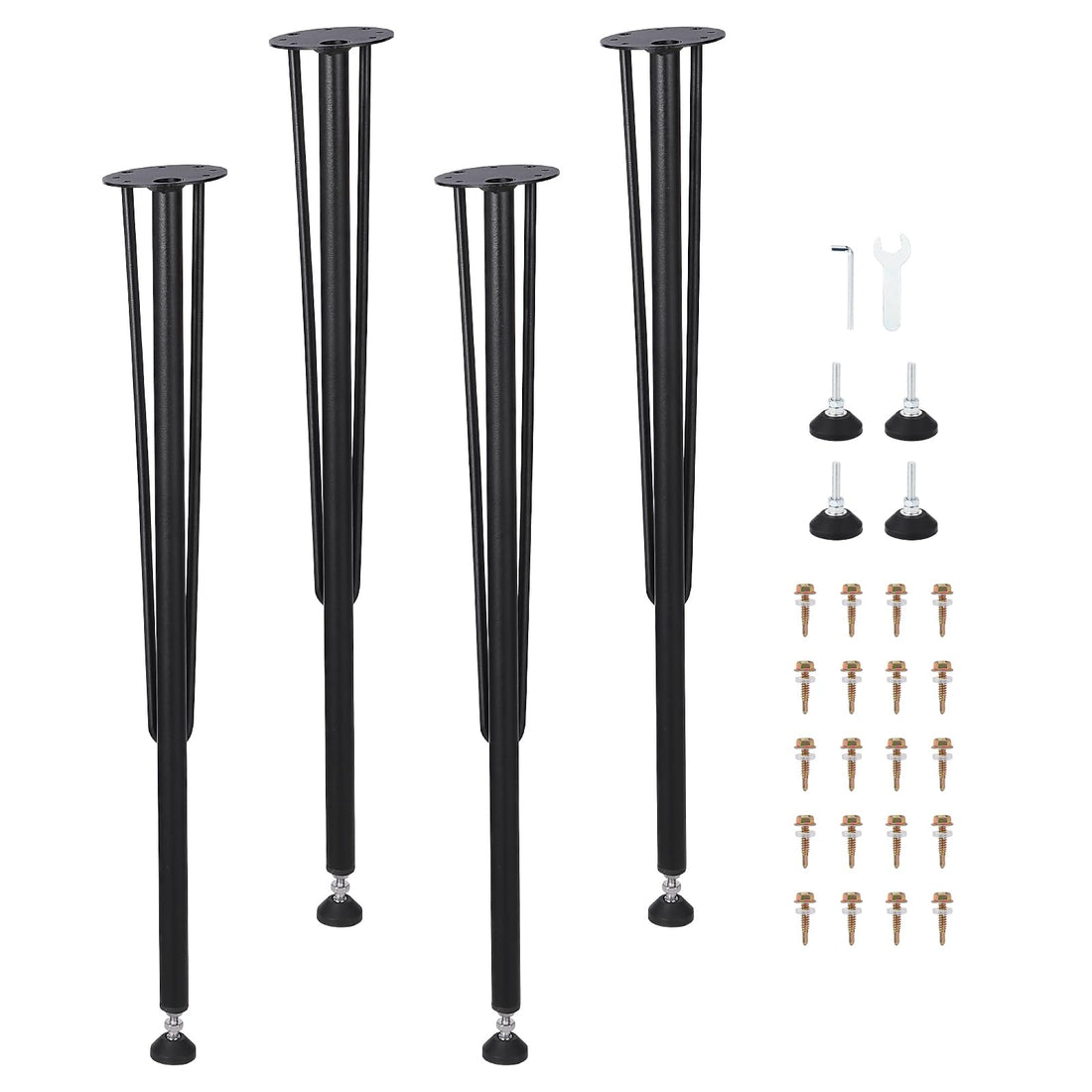 Pieds de table en métal Garvee 71 cm (28 pouces) – Hauteur réglable, robustes et polyvalents pour le bureau, la salle à manger et la conception de tables à faire soi-même