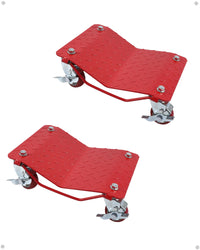 Ensemble de 2 chariots de manutention Garvee, capacité de charge de 1360 kg (3000 lb), acier au carbone, plaque antidérapante, roues pivotantes à 360°, 40,6 cm x 33 cm (16 po x 13 po), rouge, pour atelier et garage