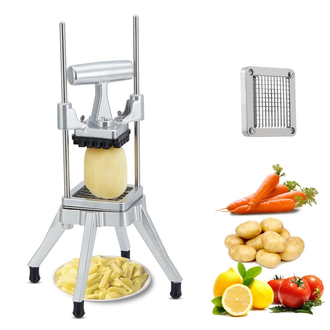 Garvee Coupe-Légumes et Fruits Professionnel avec Lame en Acier Inoxydable de 6,4 mm, Poignée Ergonomique et Base Antidérapante