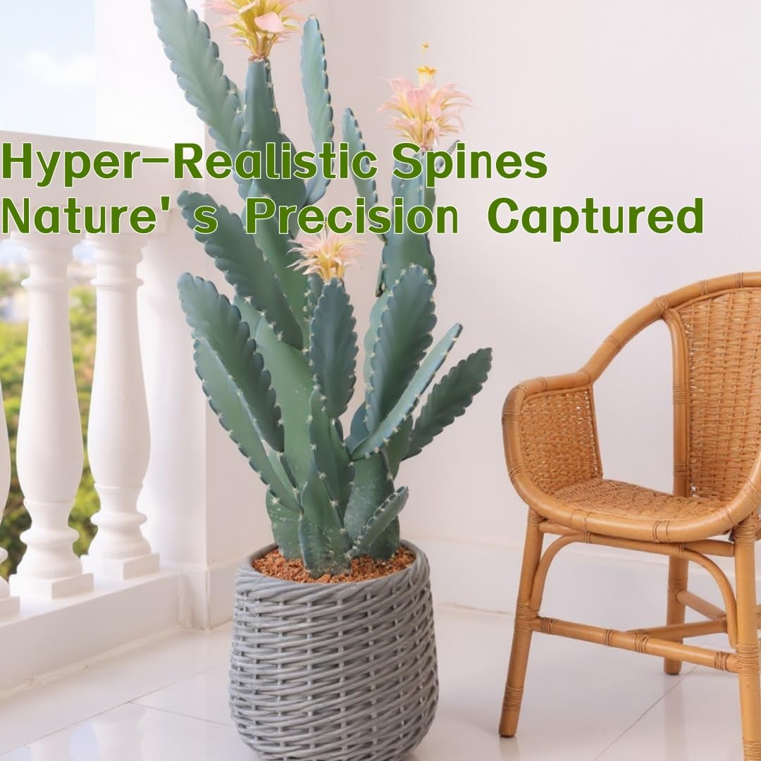 Garvee Cactus artificiel 91cm, grande plante décorative en plastique vert, aspect naturel pour salon, bureau et entrée