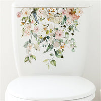 Autocollant pour siège de toilette Garvee, motif floral, en PVC plat et imperméable, M-205, décoration de salle de bain