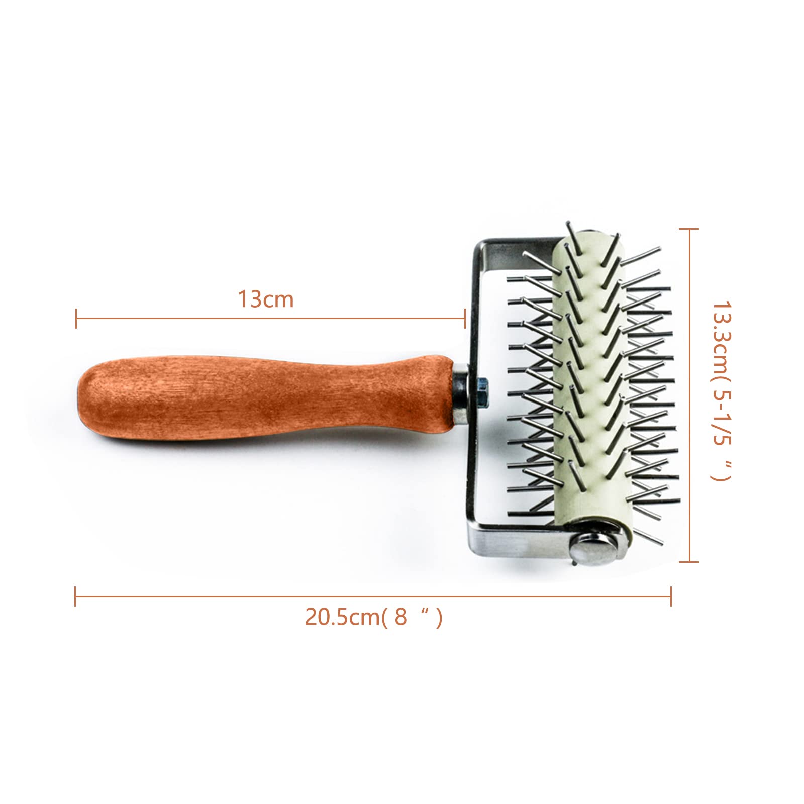 Garvee, emporte-pièce à pizza en acier inoxydable avec manche en bois, pour pizzerias et boulangeries, 20,5 x 13,3 x 5 cm, argent.