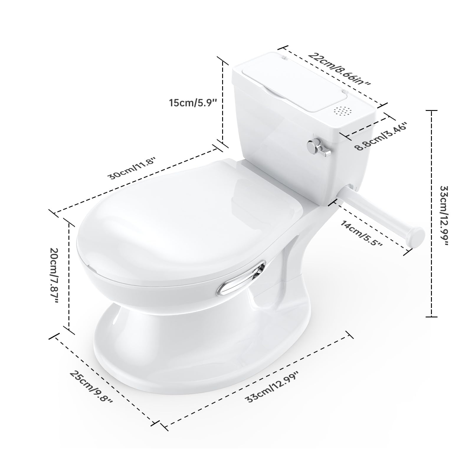 Garvee Pot d’Apprentissage Réaliste pour Enfants 18-36 Mois, Son de Chasse d’Eau, Siège Souple, Base Antidérapante, Porte-Papier