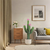 Cactus artificiel Garvee de 90 cm (3 pieds), design réaliste, en plastique vert, pour une utilisation intérieure et extérieure.