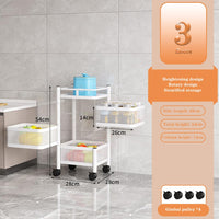 Garvee Étagère de cuisine 3 niveaux en acier carbone avec roulettes, gain de place pour salle de bain, salon, cosmétiques et jouets, blanc