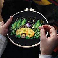 Kit de broderie GARVEE 5 pièces pour débutants, motif champignons, point de croix, kit de couture pratique, décoration en coton, kit de démarrage pour la maison