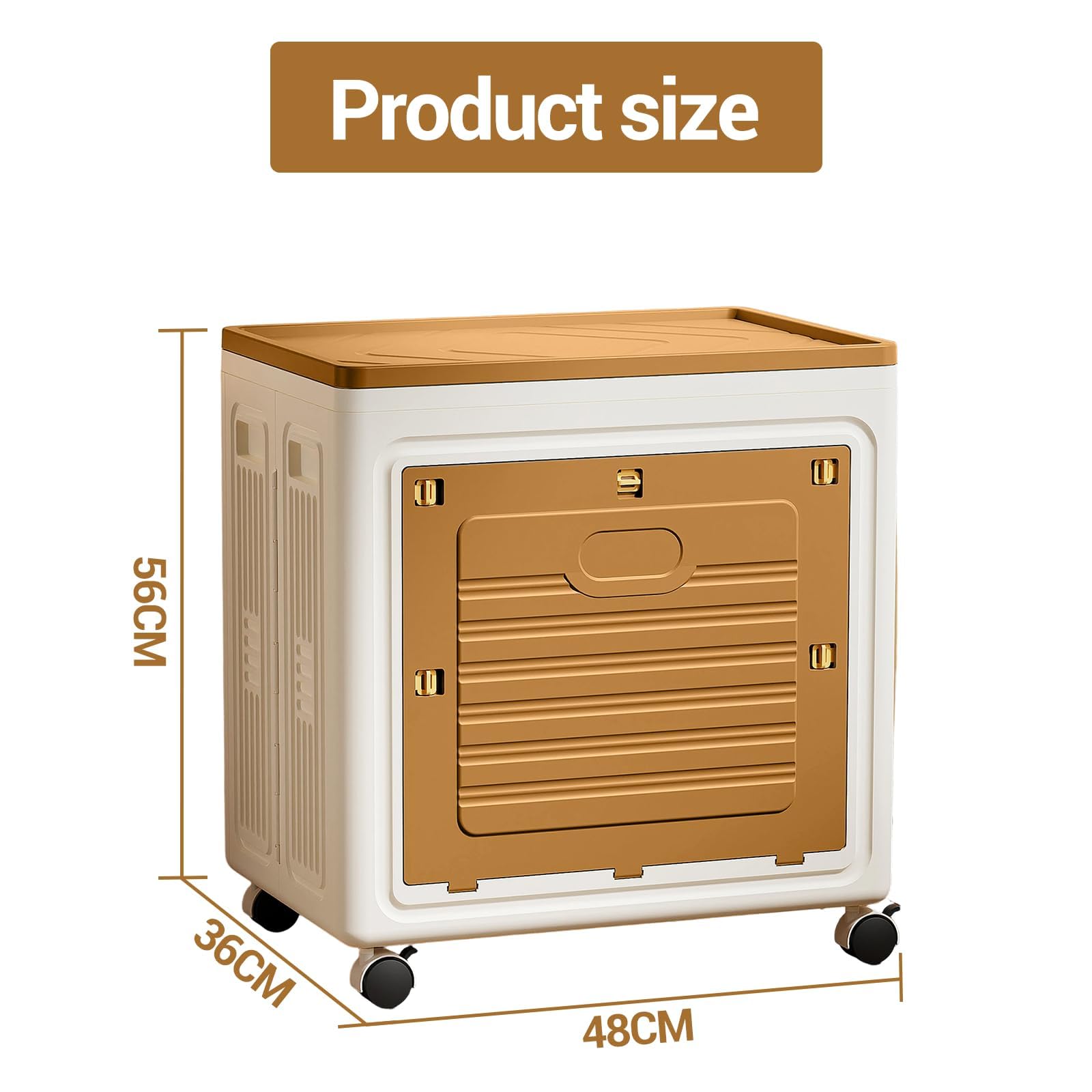 Boîte de rangement pliable Garvee, grand modèle 95 L avec couvercle et roulettes, idéale pour placard, salle de bain, chambre, cuisine, bureau, 48 x 36 x 56 cm, multicolore