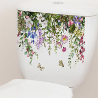Garvee Autocollants pour siège de toilette, motif feuilles vertes, 29 x 22 cm, pour salle de bain