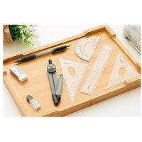 Ensemble de géométrie métallique Garvee 8 pièces avec règle et compas métalliques, robuste et compact, blanc, idéal pour les étudiants et les ingénieurs.