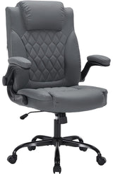 Garvee Chaise De Bureau En Cuir Gris SP-VC, Confortable Et Ergonomique, Réglable Pour Bureau Professionnel - 
