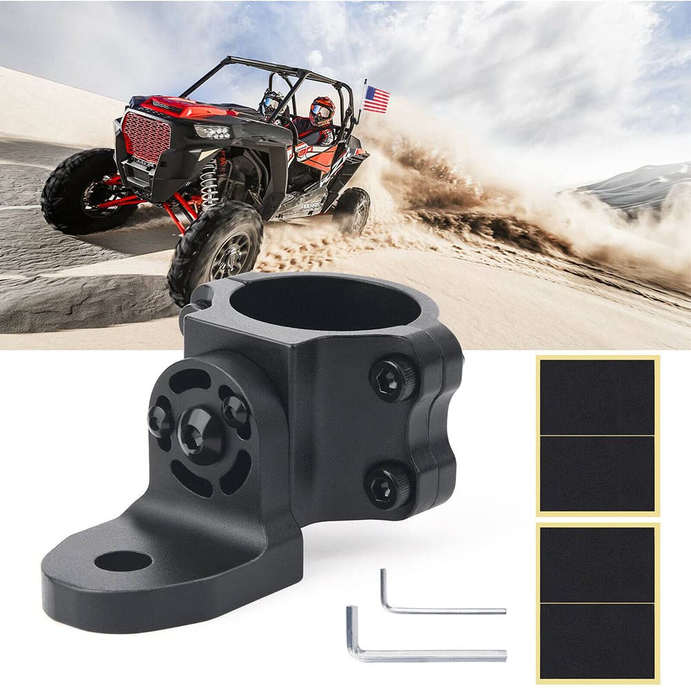 Support de drapeau Garvee pour UTV, réglable à 360°, compatible avec les stabilisateurs de 1,75 à 2 pouces, en aluminium noir, fixation au sol.