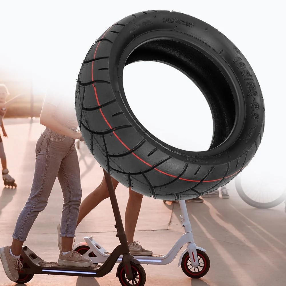 Pneu Garvee 11 pouces sans chambre à air pour trottinette électrique, anti-crevaison, robuste, 100/55-6.5, pour trottinettes électriques modifiées, noir