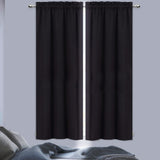 Rideaux occultants Garvee Cortina Opaca pour cuisine et chambre, insonorisés, en polyester, économes en énergie, noirs, 66 x 114 cm, lot de 2, style bistro.