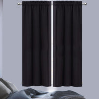 Rideaux occultants Garvee Cortina Opaca pour cuisine et chambre, insonorisés, en polyester, économes en énergie, noirs, 66 x 114 cm, lot de 2, style bistro.
