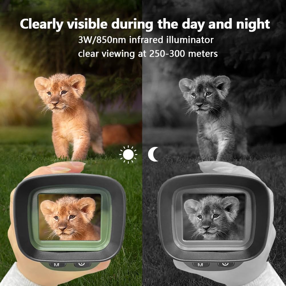 Monoculaire de vision nocturne Garvee 2.5KD 48MP avec infrarouge 3W 850 nm, zoom numérique 8x, poignée ergonomique pour le camping, noir