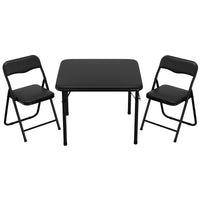 Ensemble table et chaises pliantes Garvee pour enfants, avec rembourrage en PU souple, structure en acier robuste, design ergonomique, portable, pour manger et jouer