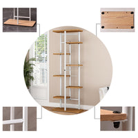 Support à plantes Garvee, étagère d'angle en bois et métal pour salon, balcon, jardin, plusieurs niveaux, coloris bois