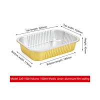 Barquettes jetables en aluminium Garvee (20 pièces) avec couvercles, 1000 ml, pour griller, cuire, pâtisser, argent, 22 x 15 x 4,5 cm