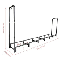 Support à bûches Garvee 244 x 30,5 x 105 cm, en métal, réglable, capacité de charge de 300 kg, revêtement en poudre, pour une utilisation intérieure et extérieure, noir.