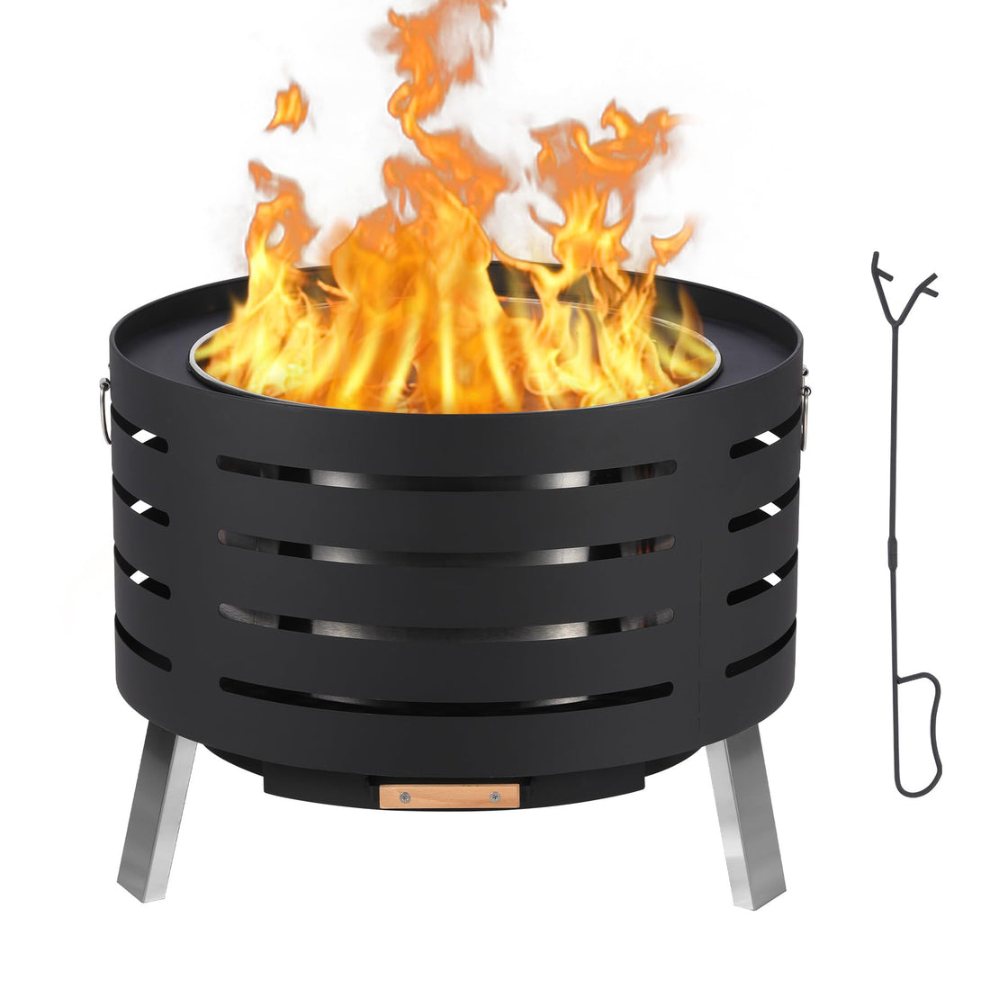 Foyer extérieur portable Garvee de 66 cm (26 pouces) – Sans fumée, en acier inoxydable antirouille, idéal pour le jardin et le camping.
