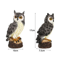 Garvee Hibou effaroucheur anti-oiseaux en plastique, statue réaliste légère et durable, décoration de jardin extérieur pour protéger balcons, potagers et terrasses.