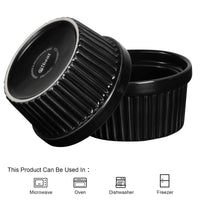 Garvee Cuencos Ramequines 8 oz Porcelaine allant au four Style classique Crème Brûlée Soufflé de cuisson noir