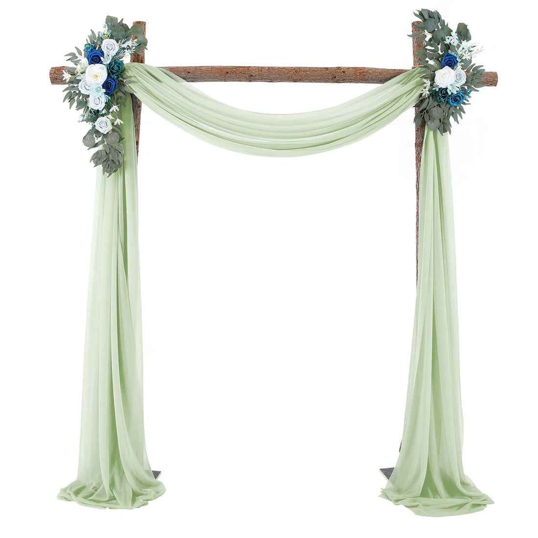 Arche de mariage Garvee, rideau en mousseline et tulle transparent 70x550cm, gris et vert, décoration de mariage