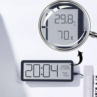 Réveil numérique Garvee 8 pouces – Horloge murale/de table LED avec affichage de la température et de l'humidité, ultra-mince, noir
