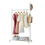 Garvee Portant à vêtements portable sur roulettes, en métal, capacité de charge de 54 kg, pour chambre et salon, 105 × 43 × 170 cm - Blanc 105cm