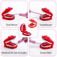 Coffret de dentiste Garvee, 20 pièces, mallette robuste pour jeux de rôle, école, rose