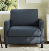Garvee Canapé 2 places compact en tissu doux bleu-gris, confort ergonomique, structure bois robuste, montage sans outil, idéal salon - Bleu-gris